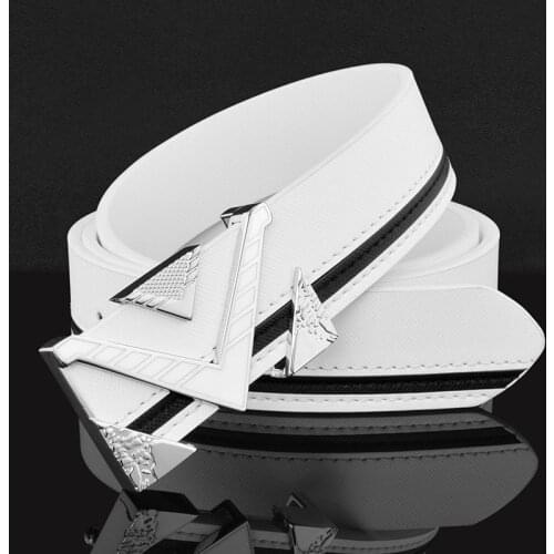 Luxury Brand Belts for Men &Women Unisex Fashion Shiny White Design Buckle High Quality Waist Shaper Leather Belts 2020