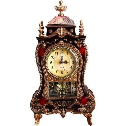 Nordic Luxury Table Clock Silent Vintage Desk Clock Living Room Bedroom Bedside Watches Desktop Clocks 16 Music Time Reporting