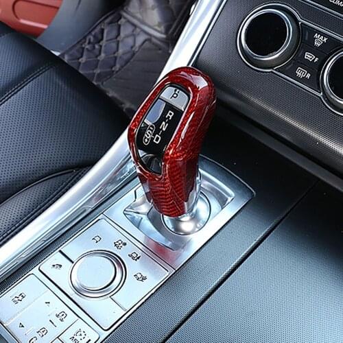 Car Gear Shift Knob Cover Trim Carbon Fiber for Land Rover Range Rover Sport 2018-2020/2014-2017 Red Car Styling Accessories