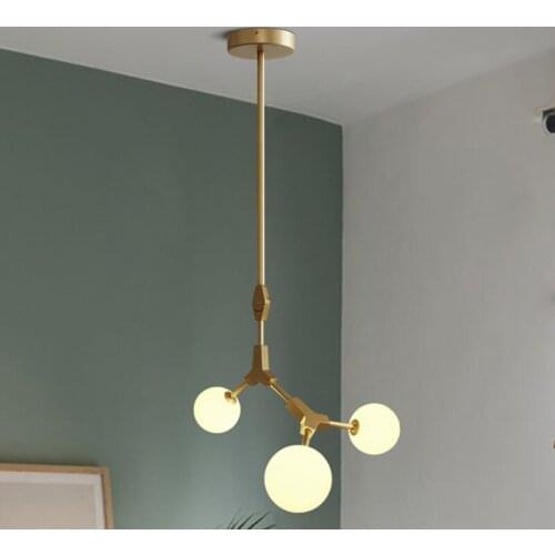 North European living room chandelier American art dining room bedroom iron personality creative tree branch magic bean lamp