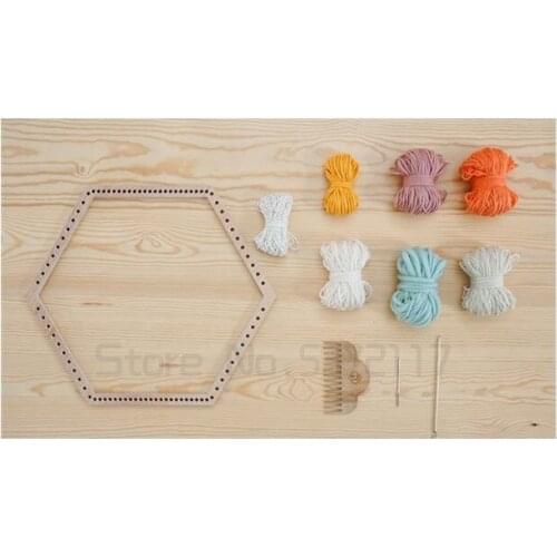 Nordic wool tapestry DIY material bag hand woven ins style bedroom room decoration