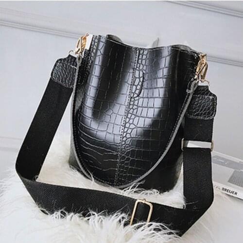 2022 PU Leather Bag Bucket Bag Crocodile Crossbody Bag For Women Shoulder Bag Brand Designer Women Bags Luxury