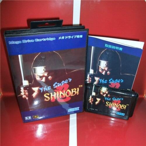 The Super Shinobi Japan Cover with box and manual For Sega Megadrive Genesis Video Game Console 16 bit MD card