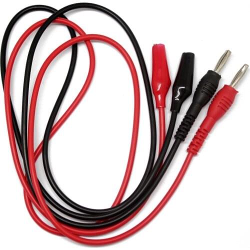 AideTek Banana plug to alligator clip test lead for multimeter R+B 80cm P1080