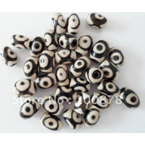 TSB0397 Tibetan 3 eyes Agate Dzi beads,8*12mm,100 beads lot,natural stone loose beads,best offer
