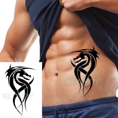 Waterproof Temporary Tattoo Sticker Dragon Totem Red Eye Animal Fake Tattoo Flash Arm Leg Tattoo Body Art for Boy Women Men