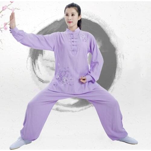 Women Men Traditional Chinese Clothing Linen Wushu Tai Chi Exercise costume Men Women KungFu martial art Uniform Suit outfits