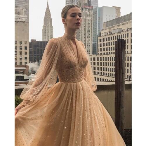 2020 Generous Lady Party Dress Lace Sequins V-Neck Sexy Lady Evening Dress