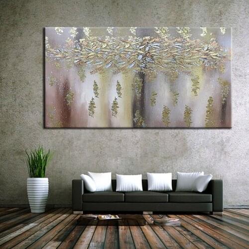 Golden Abstract Oil Painting Wall Art Home Decor Wall Pictures Modern Hand Painted Oil Painting On Canvas Wedding Decoration
