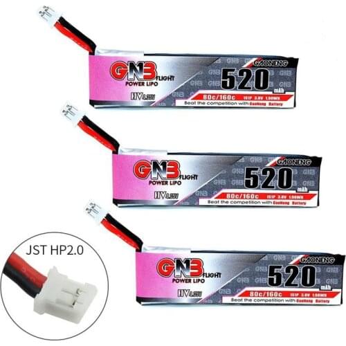 3PCS Gaoneng 520mAh 3.8V 80C HV Lipo battery PH2.0 Plug for Emax Tinyhawk Happymodel Snapper7 E010 M80S Tiny7 Beta85 RC Drone