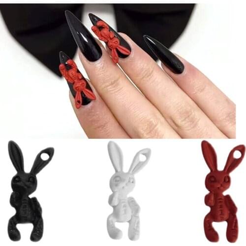 5pcs 20x9mm Rabbit Pendant Charms Nail Art Decoration Nail DIY Deco RC1-5/ rabbit and cat Nail DIY nail deco charm,uy679-876877