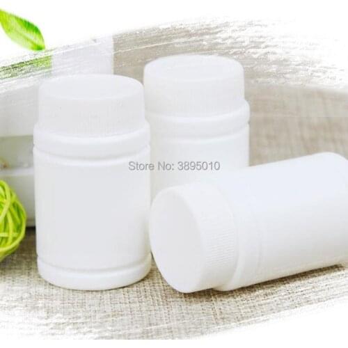 50ml empty white plastic packaging bottles Pill Candy bath salt Empty cosmetic Containers F537