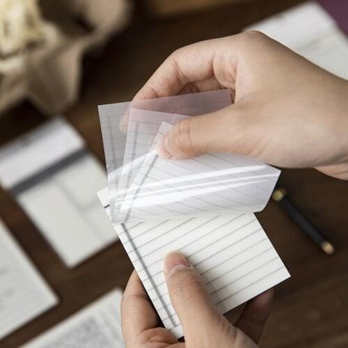 60 PCS PET Waterproof Transparent Self-Stick Notes Memo Pads Sticky Reminder Work Office School Supplies Stationery