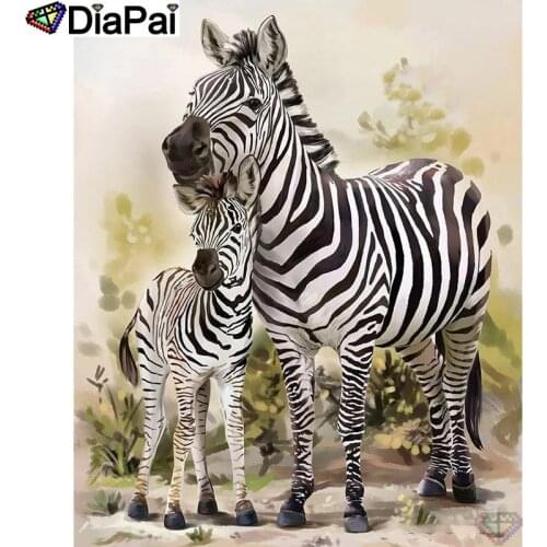 DIAPAI 5D DIY Diamond Painting 100% Full Square/Round Drill "Animal zebra" Diamond Embroidery Cross Stitch 3D Decor A21731