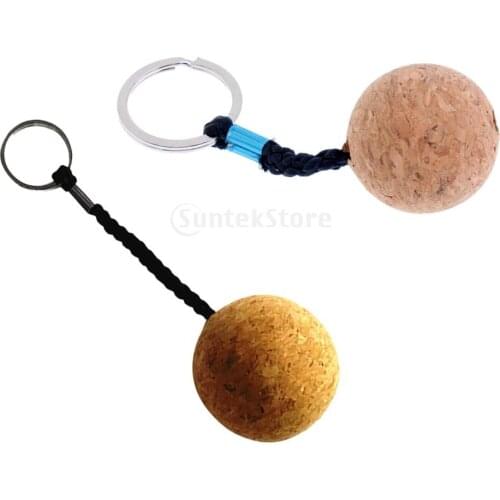 2Pcs Lightweight 35mm+50mm Floating Cork Keyring Floatable Water Buoyant Key Ring Sailing Kayaking Yachting Boat Floats Keychain