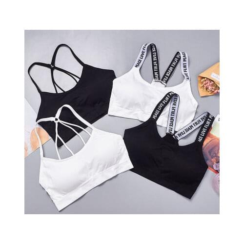 Teen bra girl vest Cotton Spandex Big Girls Sport 12-16 Years Adolescente Kids Underwear Letter Racerback Training 1 piece