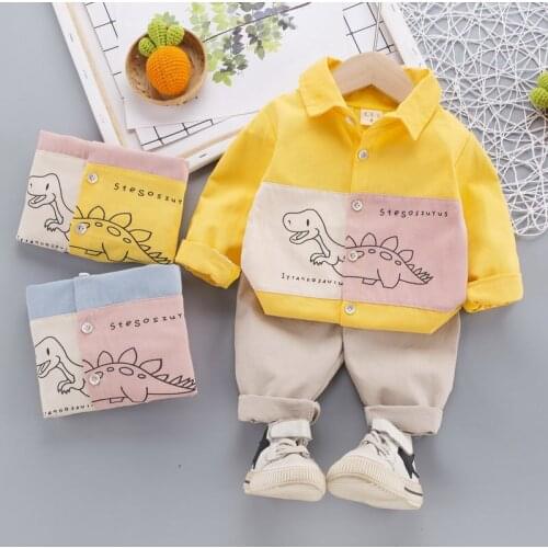 Children Autumn New Clothes Fashion Baby Boy Girl Cartoon shirt suit Pants 2Pcs/sets Out Kid Cotton Toddler Casual Tracksuit set