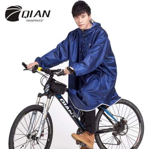QIAN RAINPROOF Adult Outdoor Poncho Raincoat Thicker Oxford Waterproof Sleeves Opening Design Cycling Camping Equipment Rainwear