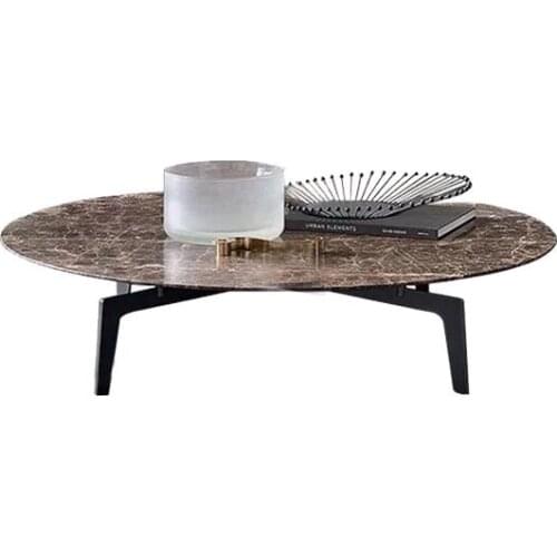 ChinaFurniture Alternative Processing Factory Modern Light Luxury Marble Slab Stainless Steel Foot Bracket Coffee Table