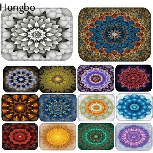 Hongbo Bohemia Flower Welcome Floor Mats Mandala Geometric Pattern Bathroom Kitchen Carpet Floral Rug Doormat