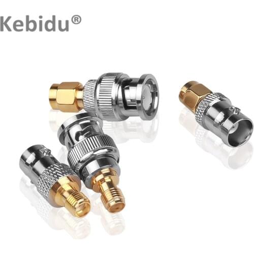 Kebidu 4pcs/Lot RF Coax Coaxial SMA Male Plug to BNC Female M/F Radio Antenna Connector Adapter