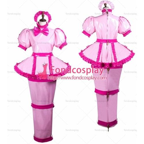 Sissy maid pvc dress lockable Uniform cosplay costume Tailor-made[G3740]