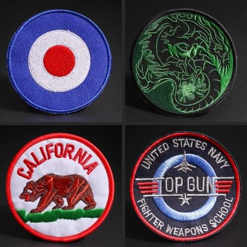 Round punk badge sweater coat decoration Decal embroidery patches High quality Individual locomotive patch ironing on clothes