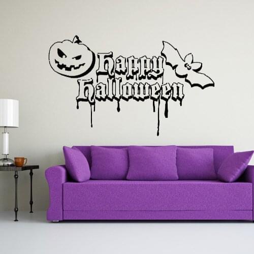 Happy Halloween Large Wall Stickers Glass Decal Window Stickers Posters Vinyl