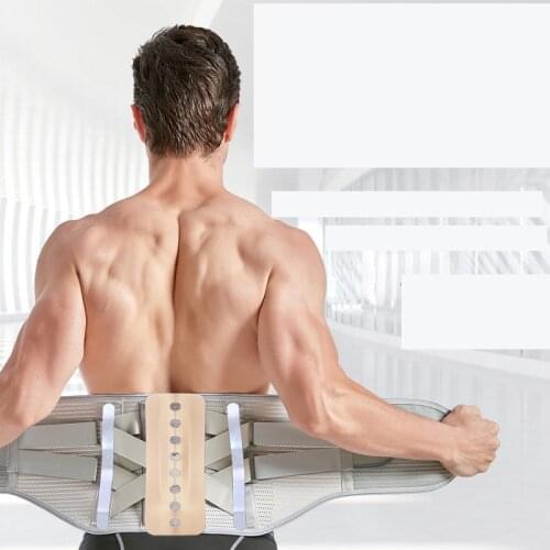 Metal Plates Orthopedic Back Support Belt Braces Waist Male Lumbar Support Back Posture Corrector Belt Pain Men Women XXL