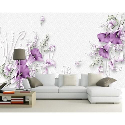 Beibehang Home Furnishings Large Living Room Bedroom Wallpaper Mural Dream Flower Horseshoe Flower 3D TV Wall mural 3d wallpaper