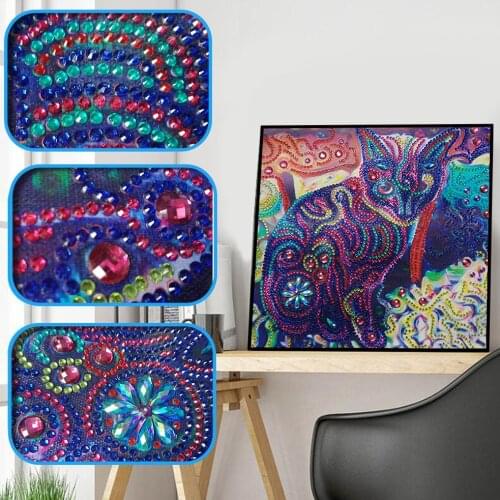 2019 New Special Shaped Diamond Painting DIY 5D Partial Drill Cross Stitch Cat Crystal Rhinestone Of Picture Diamond Embroidery