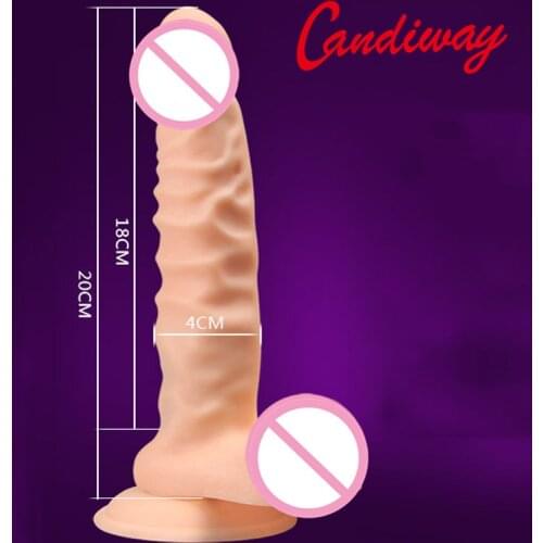 Candiway Realistic Skin Huge Dildo Without Suction Cup Erotic Masturbator G Point Stimulation Sex Toys For Women