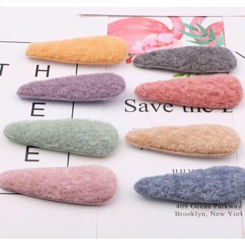 Wool Felt Oval Patch Stickers Buttons Fit Girls Hair Jewelry Clip Decoration Garment Headband Headwear Decoration 75*25mm
