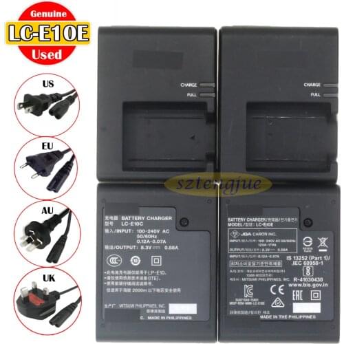 Used Genuine LC-E10E Charger For EOS 1100D 1200D 1300D 1500D KISS X50 X70 X80 X90 Rebel T3 T5 T6 T7 LP-E10