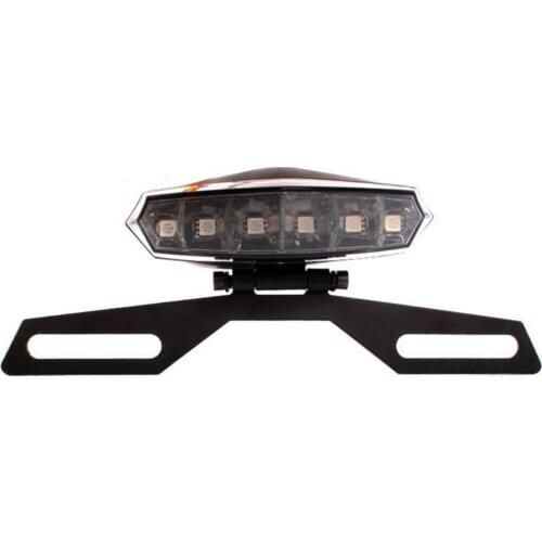 2020 Adjustable Folding Motorcycle License Plate Holder Tail Light Bracket Mount Support Black color