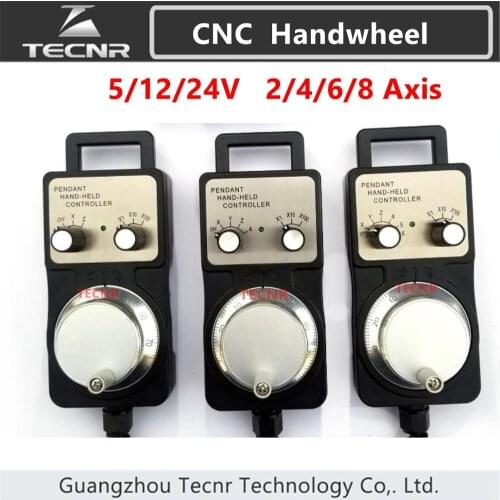 2 4 6 8 Axis MPG Pendant Handwheel manual pulse generator 5V 12V 24V for for cnc router machine