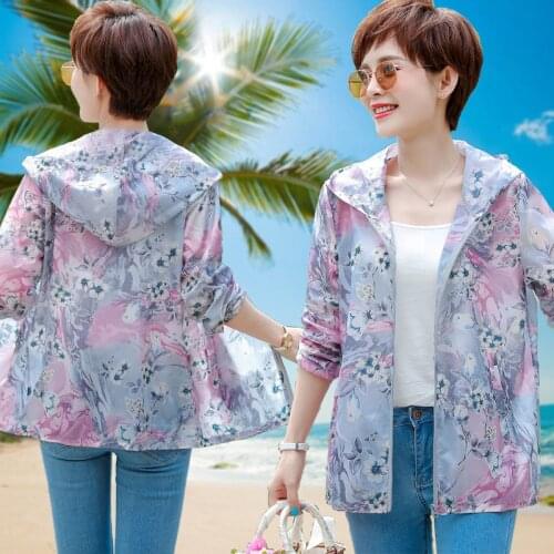 Middle-aged Mom Breathable Loose Plus Size Jacket Thin Coat 2021 New Womens Sun Protection ClothingSummer Clothes 5XL C932