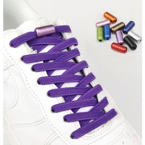 1Pair Color matte Lock Shoelaces New Flat Elastic Shoes Laces For Kids and Adult Quick Lazy Laces 15 Color Shoestrings