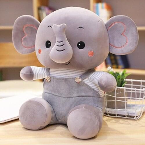 Elephant Plush Toys Baby Room Decorative Stuffed Dolls for Slepping 24cm Kawaii Animal Child Kids Plushiies Toy Pink Grey Doll