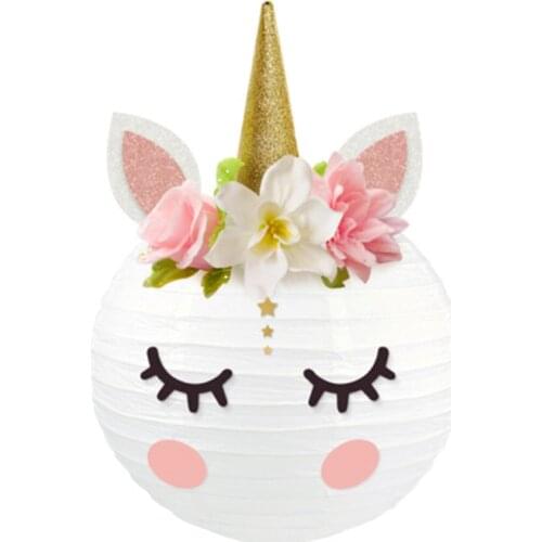 Creative DIY Unicorn Paper Lantern My Little Pony Kids Girl One 1st Birthday Party Rainbow Unicornion Theme Party Baby Shower