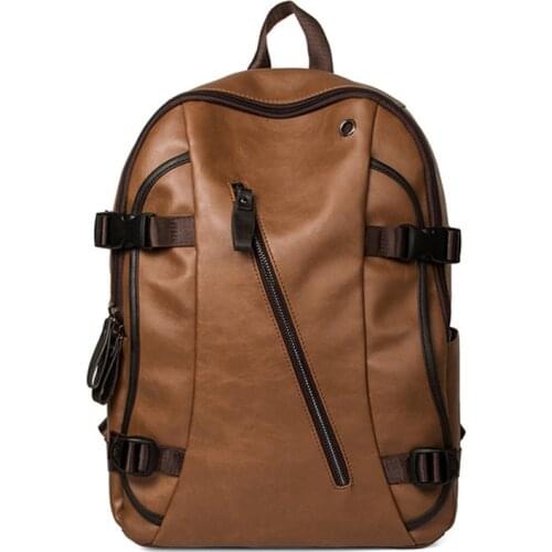 2020 Vintage PU Casual Backpack Sac Laptop Travel Mochila Fashion Multi-function Bolso School LargeBag for man Clearance Hot