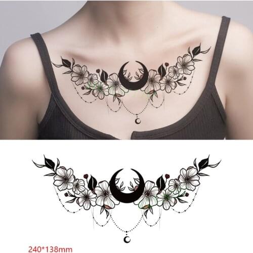 Waterproof Temporary Tattoo Sticker Mandala lotus henna waist chest on back tatto breast flash tatoo fake tattoos for women