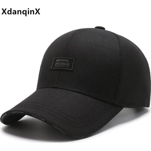 XdanqinX Mens Cap Snapback Cap Cotton Baseball Cap Adjustable Size Men Casual Sports Caps Male Bone Dad Hat Climbing Travel Hat
