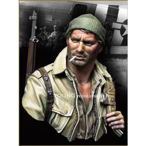 1/10 US Paratrooper WWII 17th Airbone Division Resin Figure Bust GK Military theme of World War II Uncoated No colour