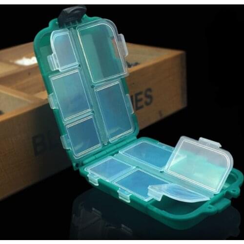 1pc 10 Compartments Mini Fishing Tackle Box Transparent Plastic Fishing Lures Hooks Accessories Storage Holder Square Case