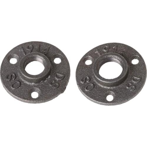 3/4\" Malleable Threaded Floor Flange Iron Pipe Fittings Wall Mount Black