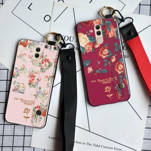 3D Floral Matte Silicone Cases For Huawei Mate 30 40 Lite 20X 5G Luxury Neck Lanyard Cover For Huawei Mate 20X 40 Pro Plus