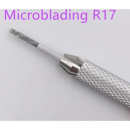 50pcs 17 Round needles for manual pen Semi permanent makeup manual fog pen needle R17 microblading fog eyebrow tattoo pen blades