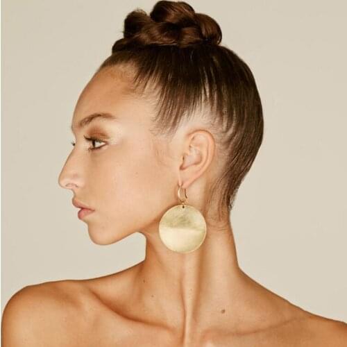 Africa earrings, africa jewelry, Boho Brass disc, tribal earrings, Big earrings, African earrings, Minimal earrings, disc earrin