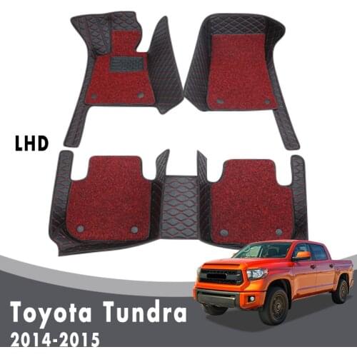Car Floor Mats Carpets For Toyota Tundra 2015 2014 Luxury Double Layer Wire Loop Auto Interior Accessories Leather Custom Rugs